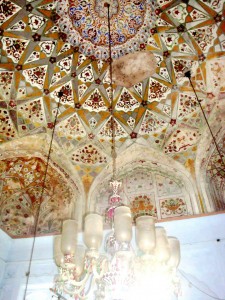 Ceiling decorated with Mughal era paintings